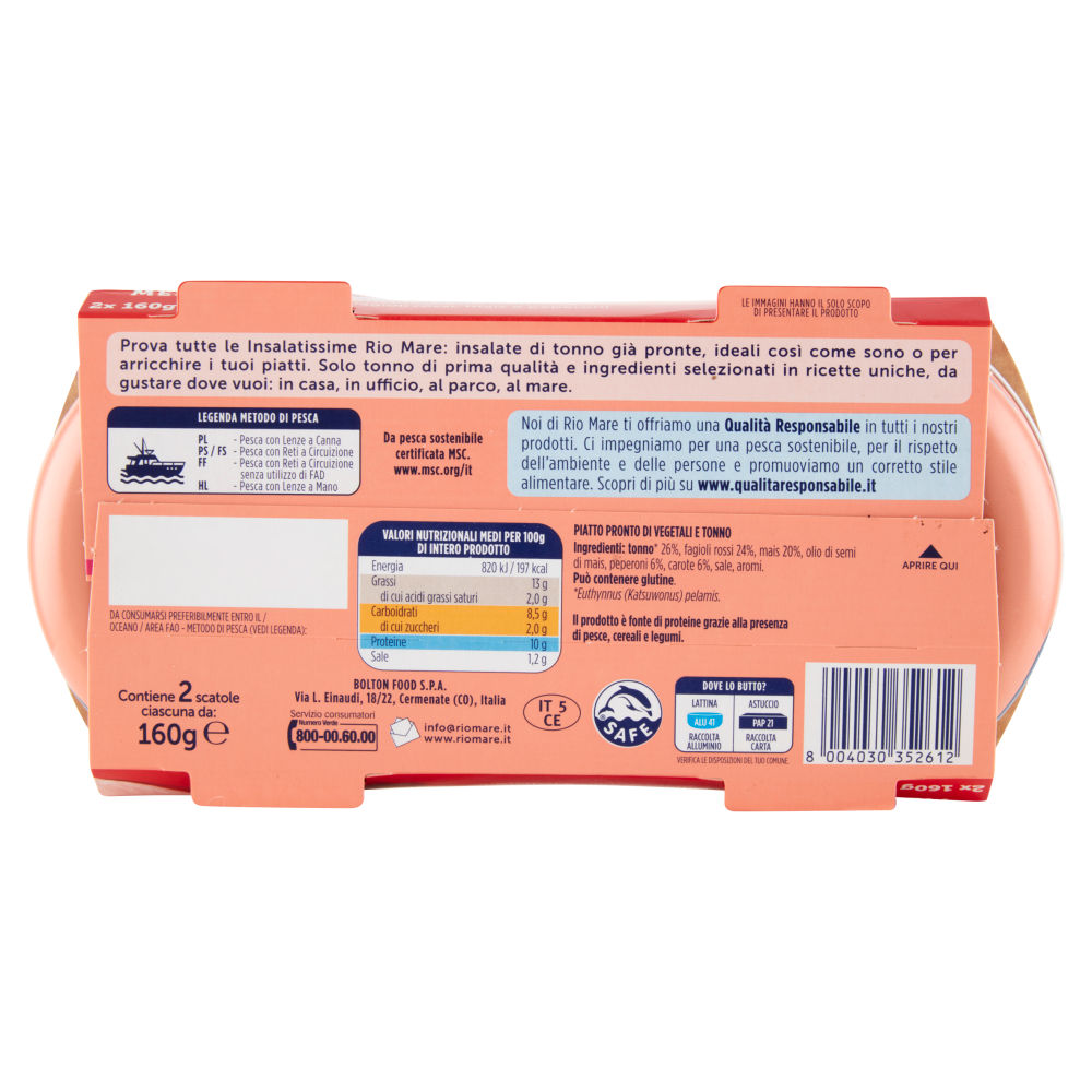 Rio mare Insalatissime Insalata di Tonno Messicana con fagioli rossi, mais e peperoni 2 x 160 g - immagine 2