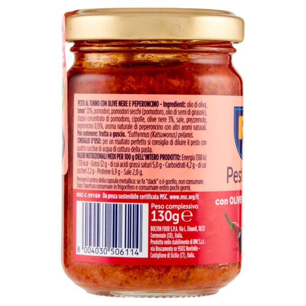 Rio mare Pesto al Tonno con Olive Nere e Peperoncino 130 g - immagine 4
