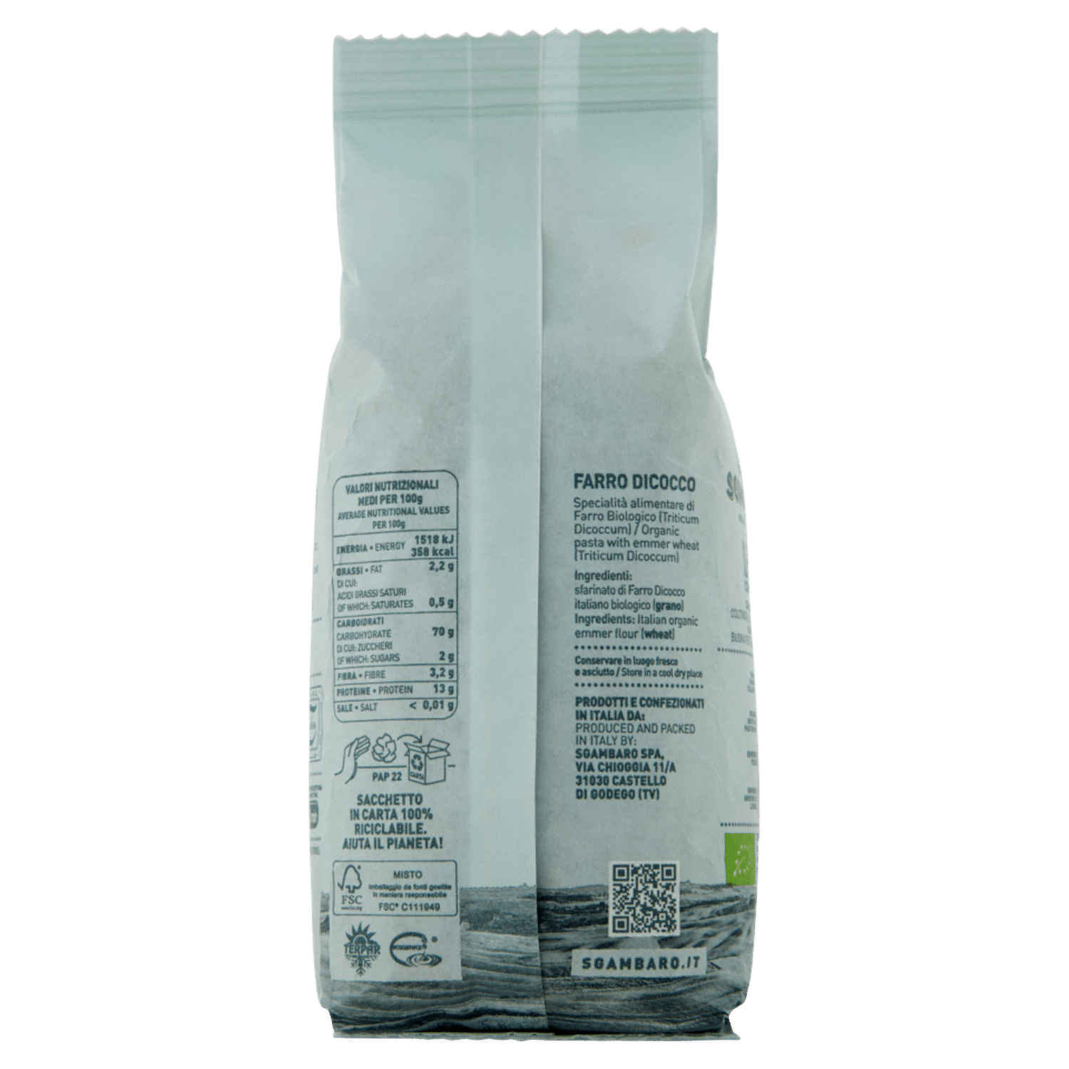 Sgambaro Bio Farro Dicocco Corallini N° 32 300 g - immagine 2