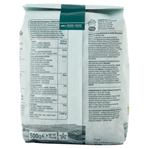 Sgambaro Bio Farro Dicocco Gnocchi N°44 500 g - immagine 2