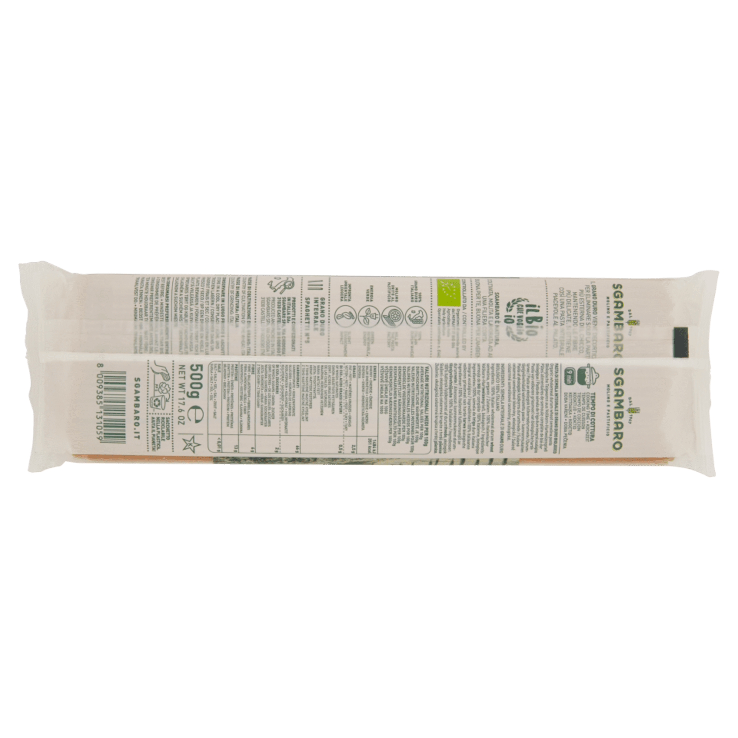 Sgambaro Bio Grano Duro Integrale Decorticato Spaghetti N° 5 500 g - immagine 2