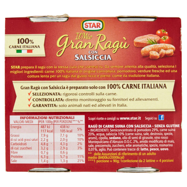 Star Il Mio Gran Ragù con Salsiccia 2 x 180 g - immagine 2