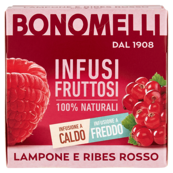 Bonomelli Infusi Fruttosi 100% Naturali Lampone e Ribes Rosso 12 Filtri 24 g