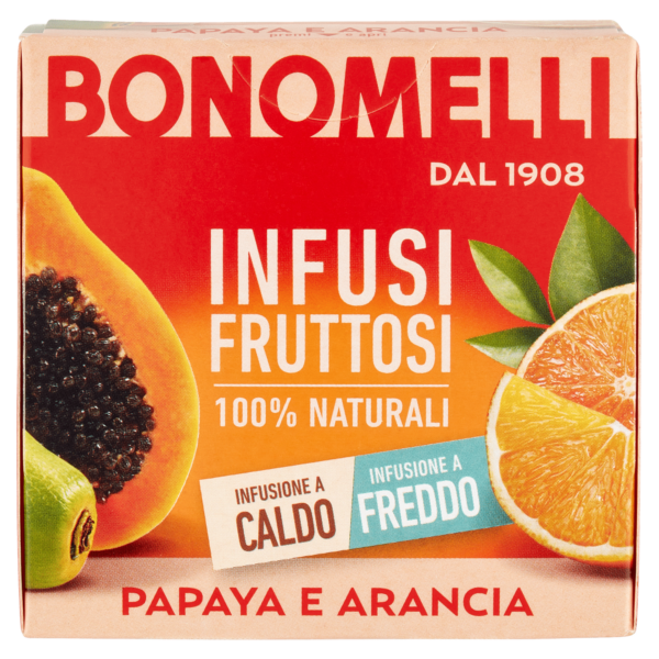 Bonomelli Infusi Fruttosi 100% Naturali Papaya e Arancia 12 Filtri 24 g