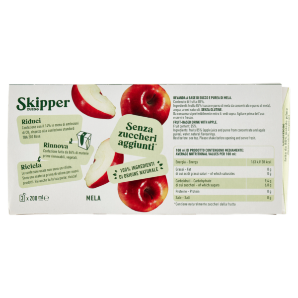 Skipper Mela Senza zuccheri aggiunti* 3 x 200 ml - immagine 3