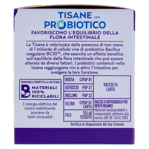 Bonomelli Tisane con Probiotico Difese Immunitarie 10 Filtri 20 g - immagine 3