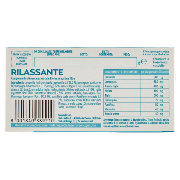 Bonomelli Tisane Rilassante 16 Filtri 32 g - immagine 4