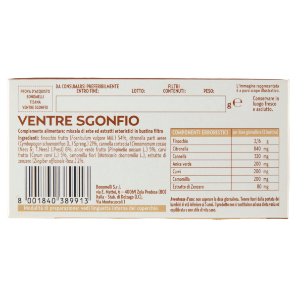 Bonomelli Tisane Ventre Sgonfio 16 Filtri 32 g - immagine 4