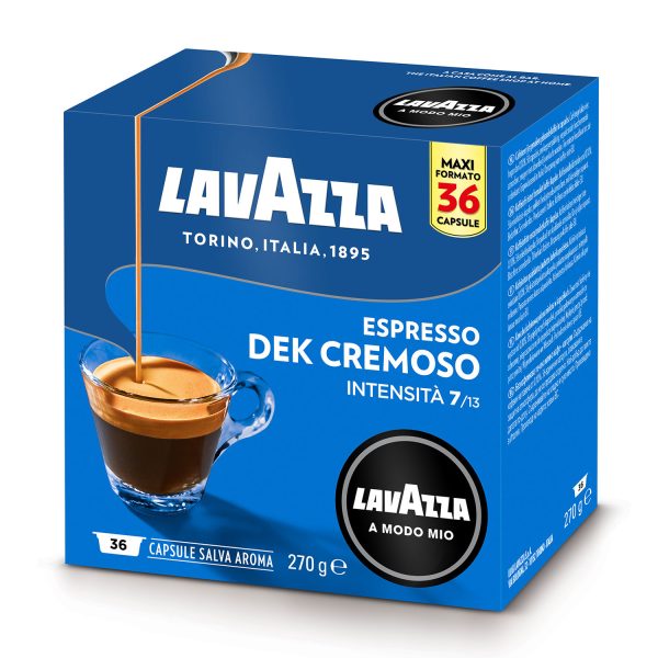 LAVAZZA Capsule Lavazza Dek Cremoso per Macchine Espresso Lavazza A Modo Mio DEK CREMOSO 36 CAPS, 0,27 kg - immagine 2