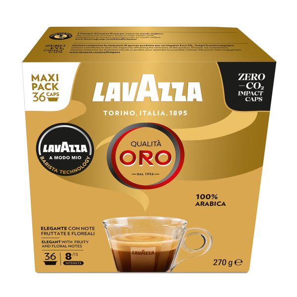 LAVAZZA Capsule Lavazza per Macchine Espresso Lavazza A Modo Mio QUALITA' ORO 36 CAPS, 0,27 kg - immagine 2