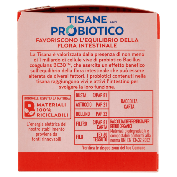 Bonomelli Tisane con Probiotico Dopo Pasto 10 Filtri 20 g - immagine 3