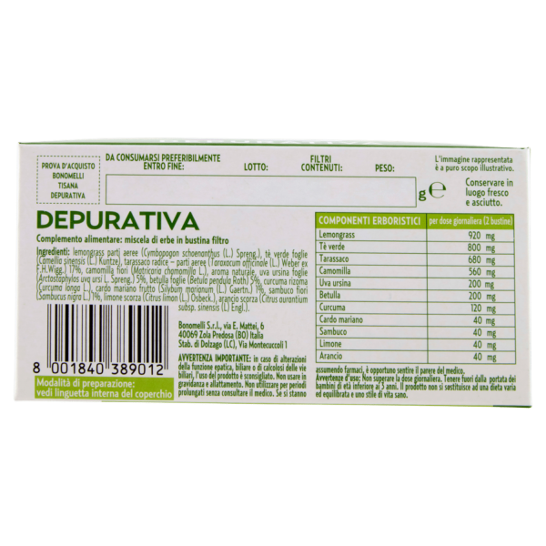 Bonomelli Tisane Depurativa 16 Filtri 32 g - immagine 4