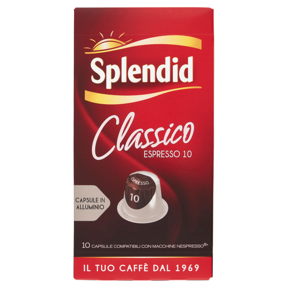 Capsule 10pz in alluminio caffè Splendid CLASSICO compatibili Nespresso