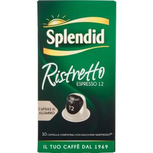 Capsule 10pz in alluminio caffè Splendid RISTRETTO compatibili Nespresso