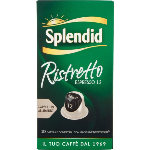 Capsule 10pz in alluminio caffè Splendid RISTRETTO compatibili Nespresso
