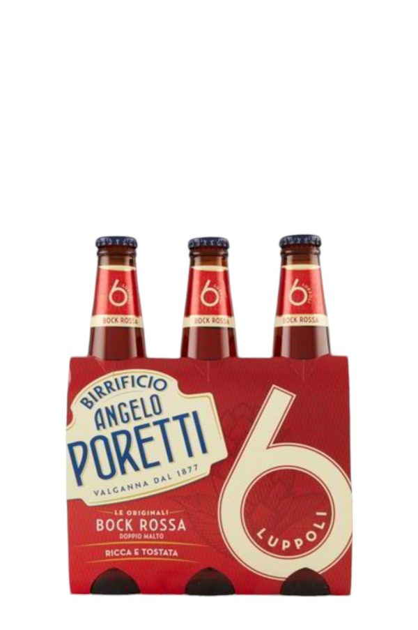 BIRRA 6 LUPPOLI ROSSA BOTTIGLIA PORETTI CL. 33 X 3