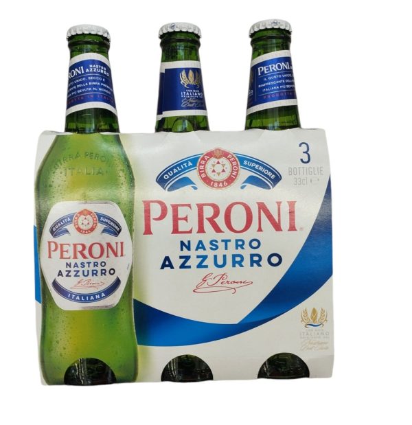 BIRRA IN BOTTIGLIA NASTRO AZZURRO CL. 33 X 3 PZ.