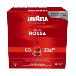 80 Capsule Alluminio Lavazza Qualità Rossa comp. Nespresso