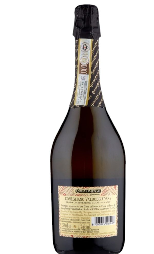 PROSECCO SUPERIORE VALDOBBIADENE DOCG EXTRA DRY CARPENE MALVOLTI ML. 750 - immagine 2