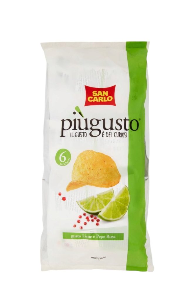 PATATINE PIU GUSTO LIME MPK X6 SAN CARLO GR.150