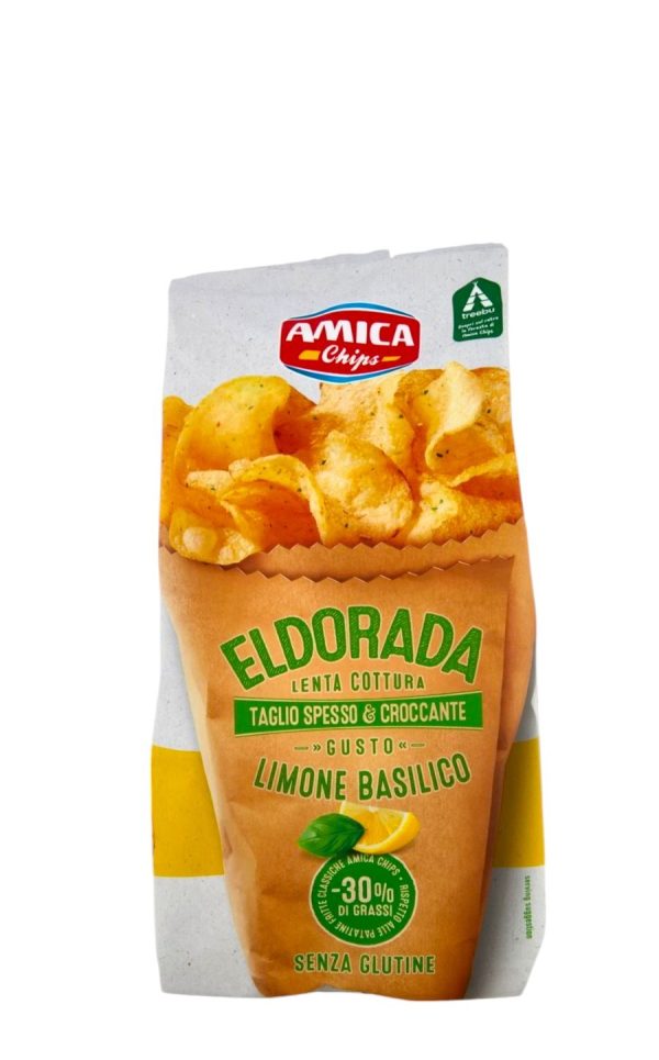 CHIPS ELDORADA LIMONE BASILICO AMICA CHIPS GR. 130