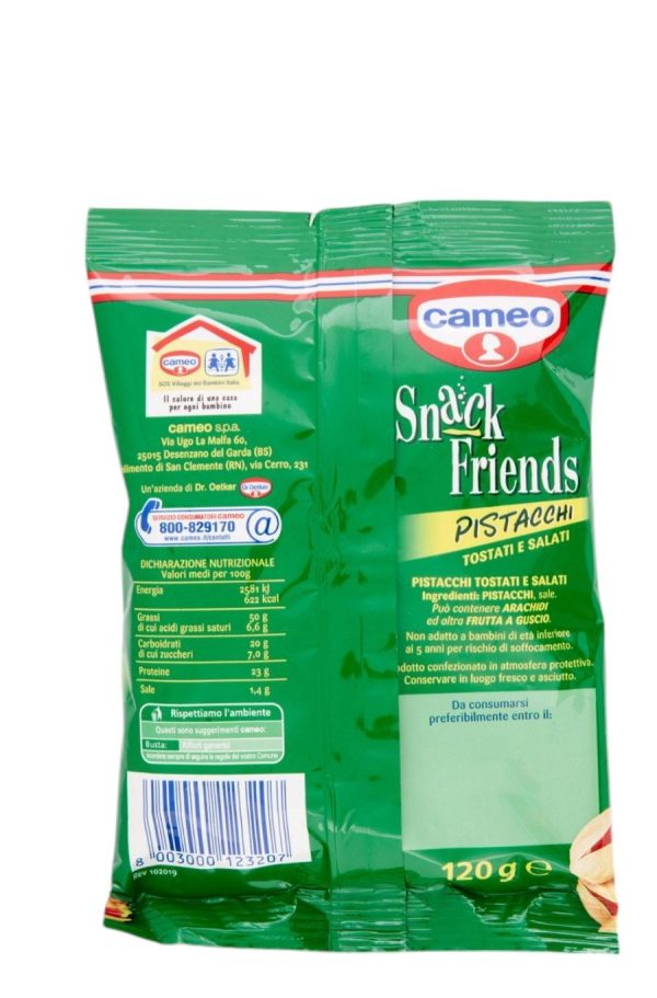 PISTACCHI TOSTATI E SALATI SNACK FRIENDS CAMEO GR. 120 - immagine 2