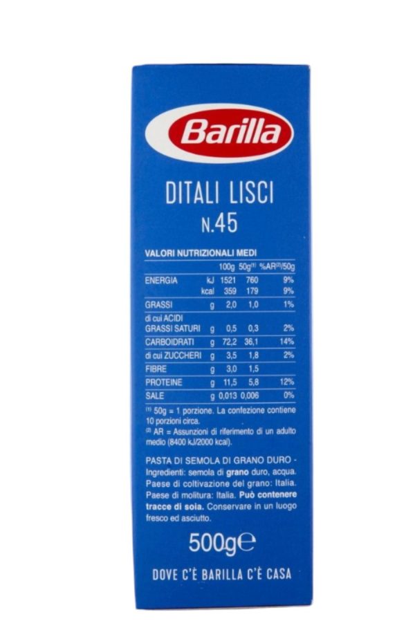 DITALI LISCI N.45 BARILLA GR. 500 - immagine 2