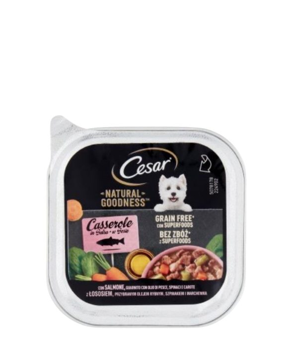 CASSEROLE CON SALMONE SPINACI E CAROTE CESAR GR. 100