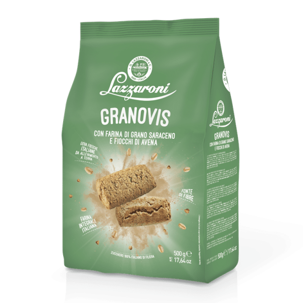 BISCOTTI GRANOVIS CON AVENA E GRANO SARACENO LAZZARONI GR. 500