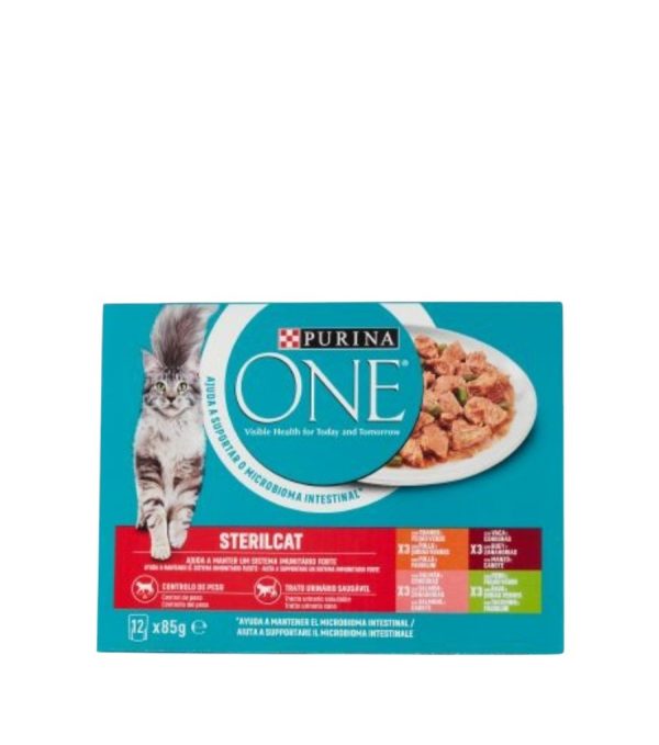 ONE WET STERILCAT SALMONE/TACCHINO/MANZO/POLLO PURINA GR.85 X12