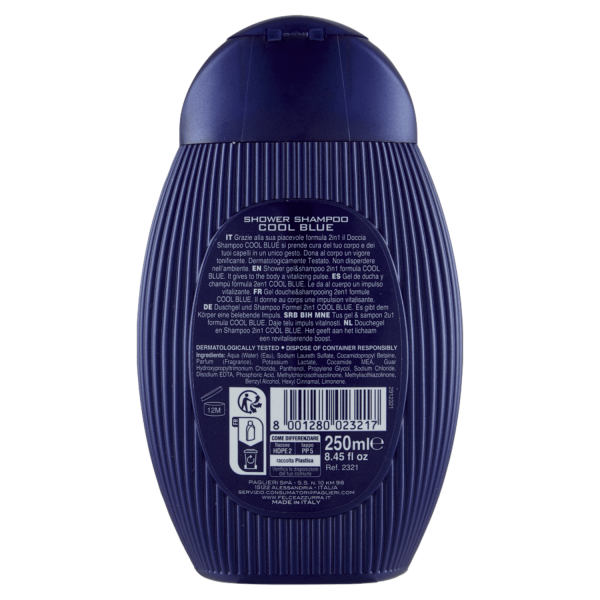 UOMO COOL BLUE TONIFICANTE SHOWER SHAMPOO 250 ML - immagine 2