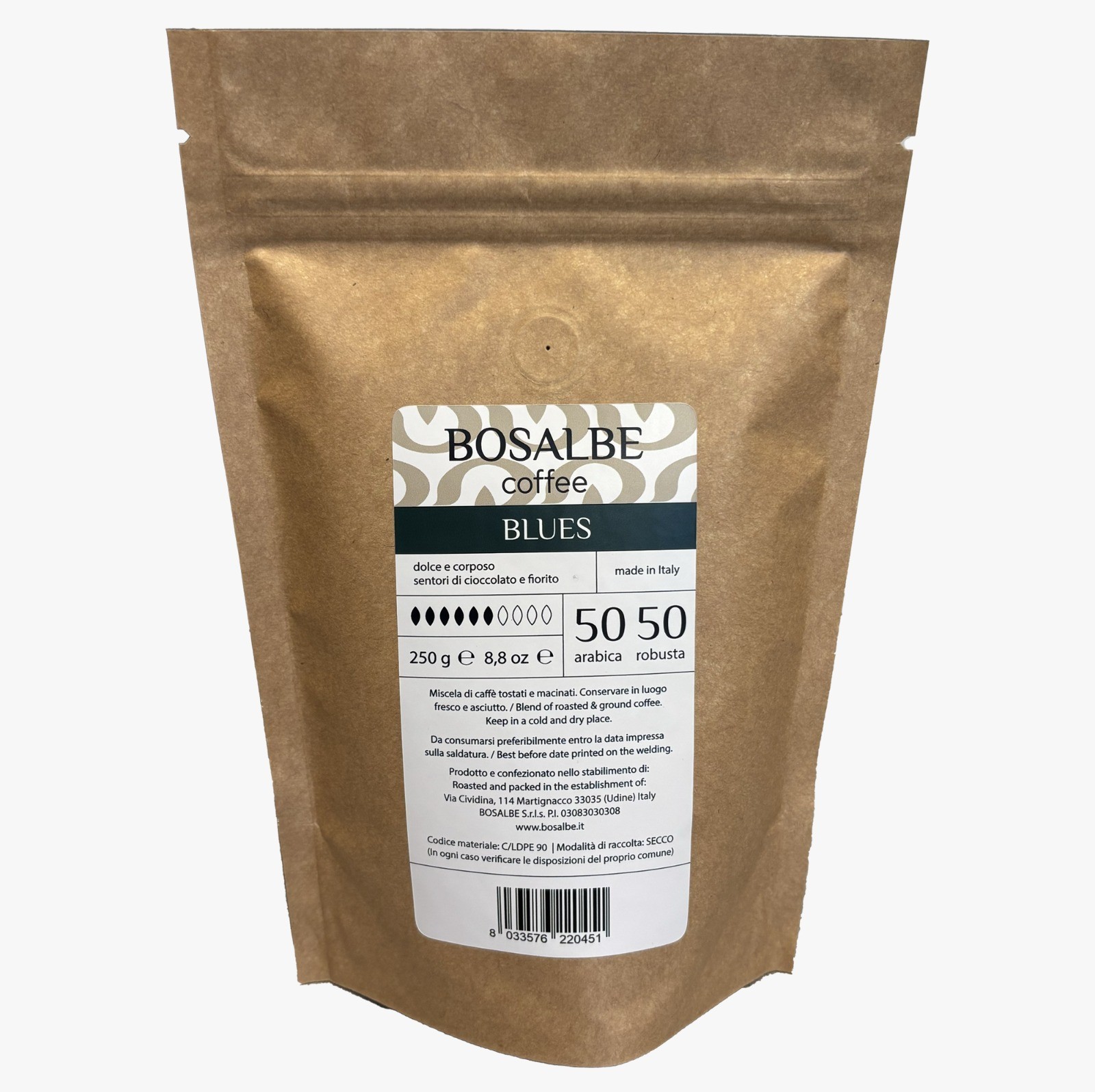 CAFFÈ BOSALBE BLUES 250 G MACINATO 4 PZ