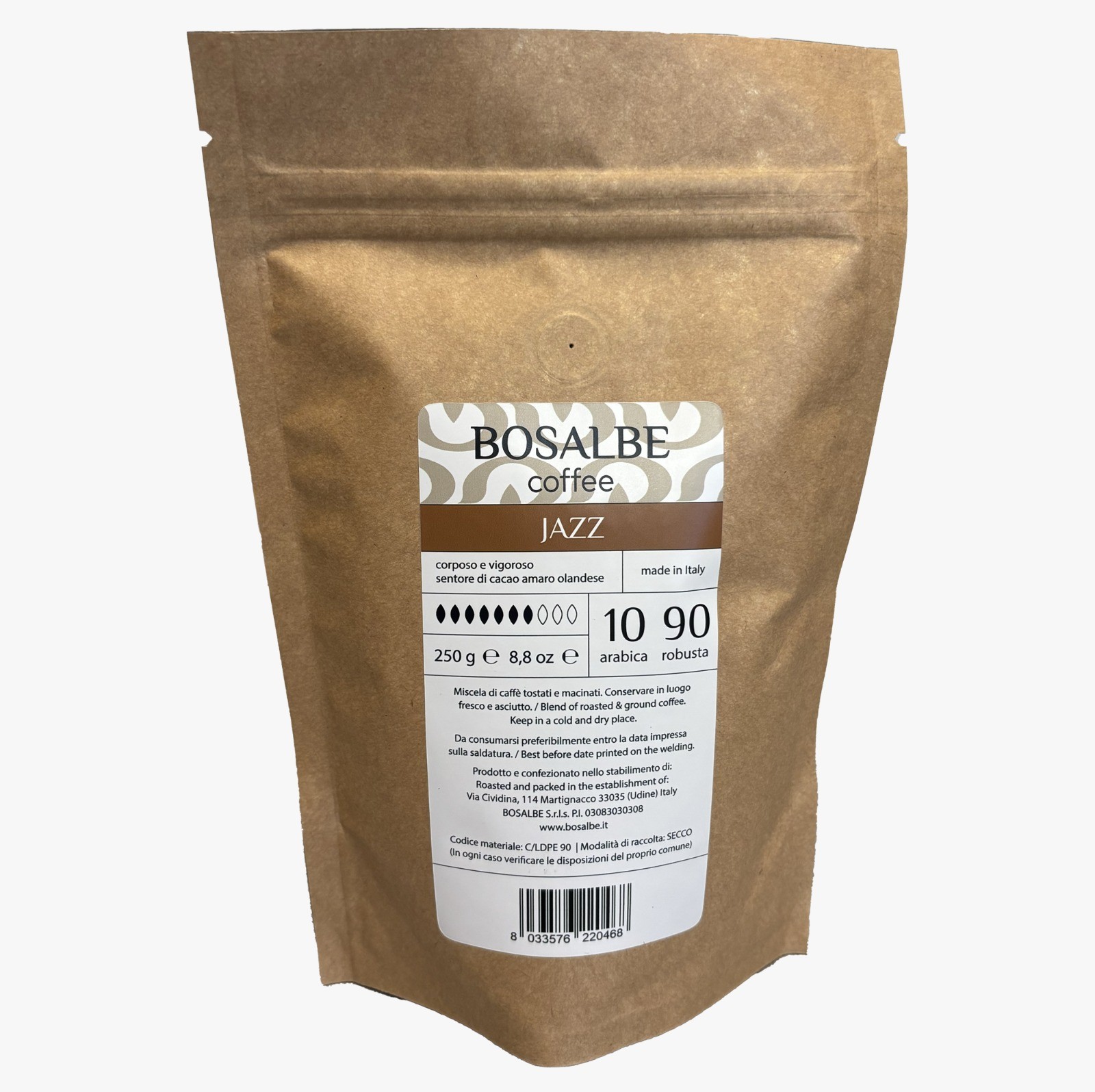 CAFFÈ BOSALBE JAZZ 250 G MACINATO 4 PZ